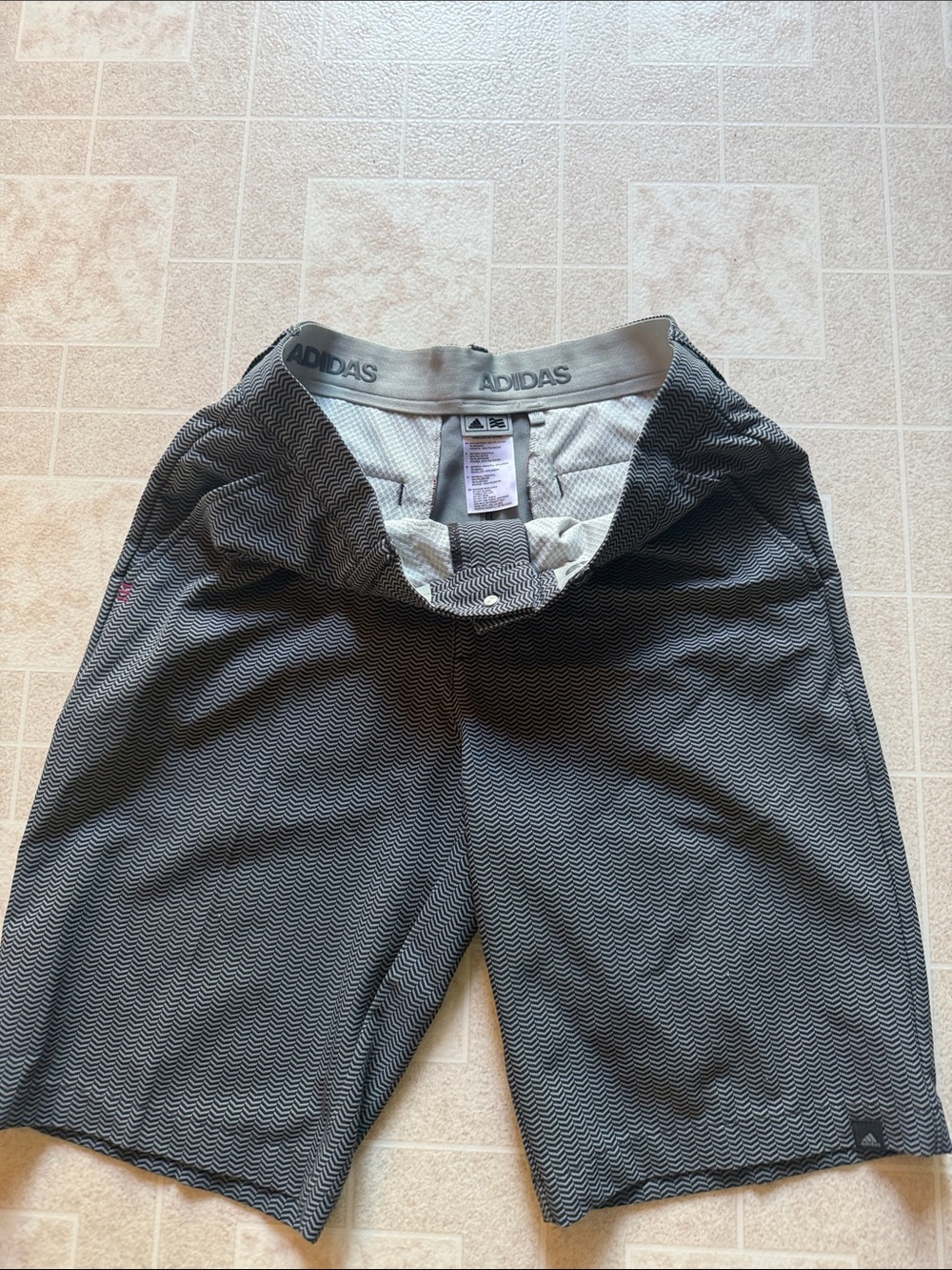 adidas Black and Gray Zigzag Athletic Shorts